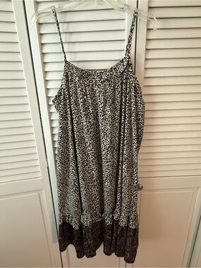 Mamey Leopard Print Women’s Dress in Cream and Black